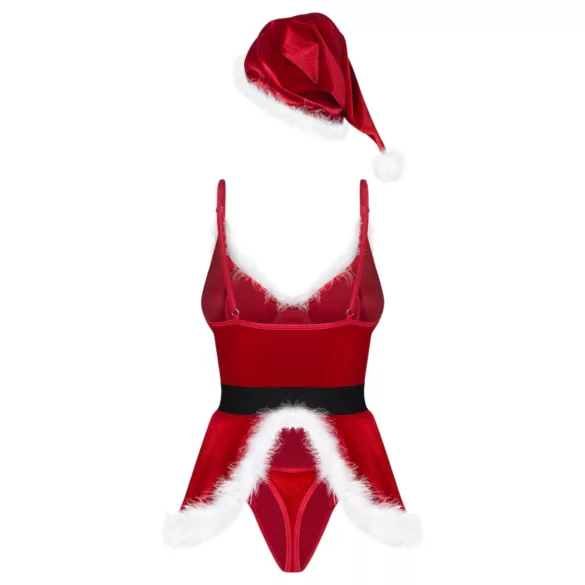 Obsessive Hot Santa - trodijelni kostim za Svetog Nikolu za žene (crveni)