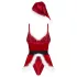 Obsessive Hot Santa - trodijelni kostim za Svetog Nikolu za žene (crveni)