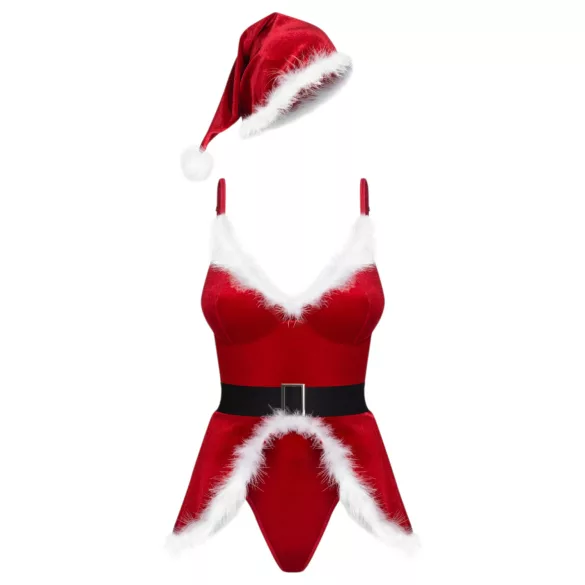 Obsessive Hot Santa - trodijelni kostim za Svetog Nikolu za žene (crveni)