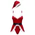 Obsessive Hot Santa - trodijelni kostim za Svetog Nikolu za žene (crveni)