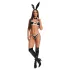 Obsessive Night Bunny - četverodijelni kostim zeca za žene (crni)