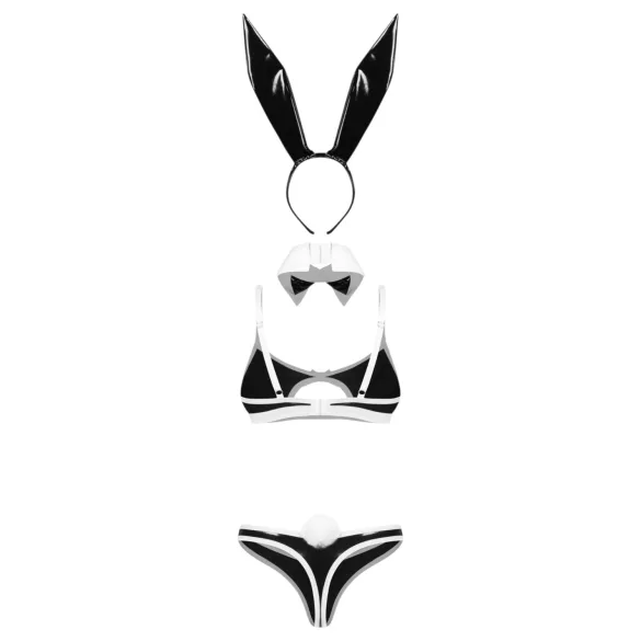 Obsessive Night Bunny - četverodijelni kostim zeca za žene (crni)