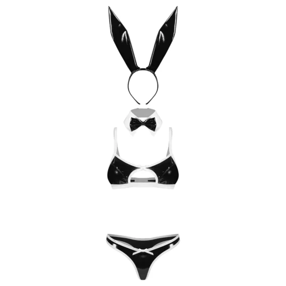 Obsessive Night Bunny - četverodijelni kostim zeca za žene (crni)