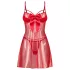 Obsessive Gifty - babydoll i tanga set (crvena) - L/XL
