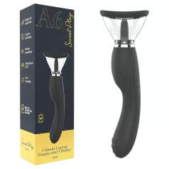   Sweet Play - 2u1 vibrator s jezikom za lizanje klitorisa i sisanjem (crni)