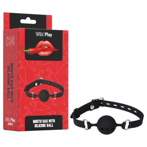 Wild Play - silikonski gag (crni)