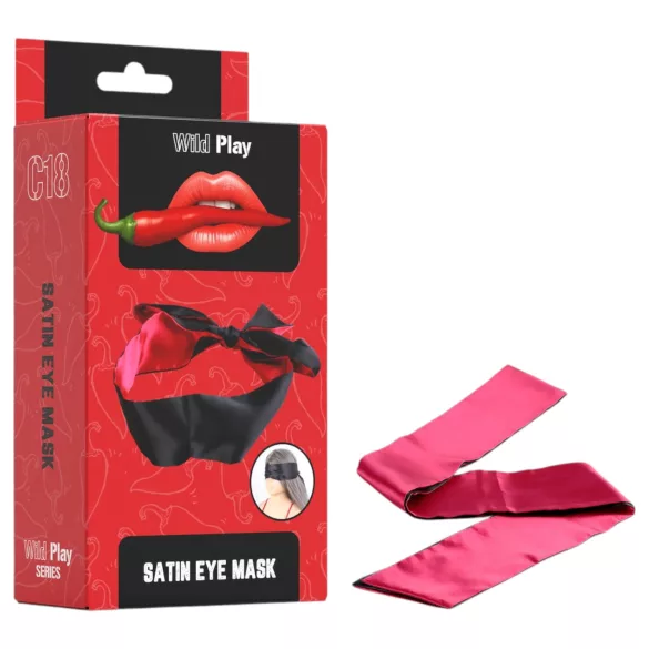 Wild Play - satenska povez za oči - crno-ružičasta