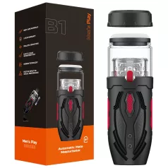   Men's Play - muški masturbator s potisnim i rotirajućim funkcijama - crni