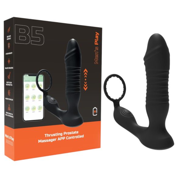 Men's Play - pametni, potiskujući analni vibrator (crni)