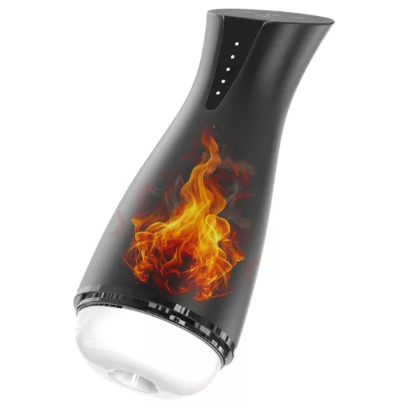 Men's Play - masturbator sa sisanjem i vibracijom, funkcija grijanja, crni