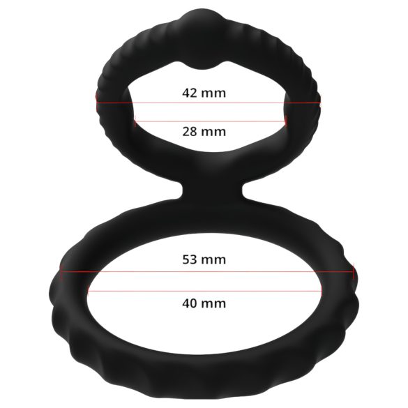 Men's Play - penis i testis prsten - crna