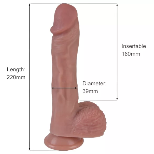 Natural Play - potiskani okretni vibrator (prirodni)