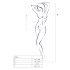 Passion BS035 - mrežasti body s naramenicama (crni) - S-L