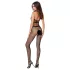 Passion BS048 - otvoreni mrežasti bodystocking s ovratnikom - crna - S-L