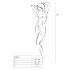 Passion BS048 - otvoreni mrežasti bodystocking s ovratnikom - crna - S-L