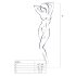 Passion BS053 - mrežasti komplet s halterima (crna) - S-L