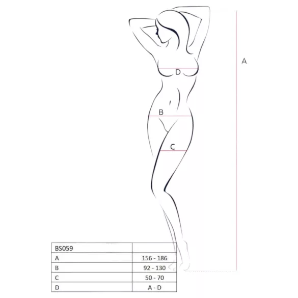 Passion BS059 - mrežasti set rublja - crvena - S-L