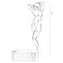 Passion BS061 - cvjetni mrežasti set (bijeli) - S-L