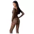 Passion BS077 - mrežasti bodystocking s dugim rukavima - crni - S-L