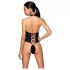 Passion Nancy - otvoreni body s križnim naramenicama - crna - L/XL
