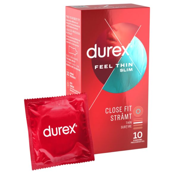 Durex Feel Thin Slim – ultra tanki, prirodan osjećaj kondomi (10 kom)