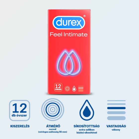 Durex Feel Intimate - pakiranje kondoma tankih stijenki (3 x 12 kom)