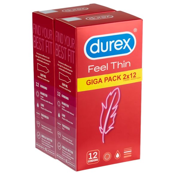 Durex Feel Thin - prirodni osjećaj kondomi paket (2x12 kom)