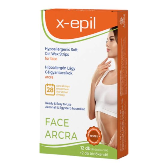 X-Epil - gotove hipoalergene gel trake od smole (12 kom) - za lice