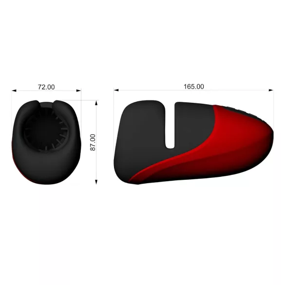 Lena - vibrirajući masturbator s stezaljkom - crveni