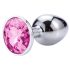 Desirel Pink Jewel S - analni čep (srebrno-ružičasti)