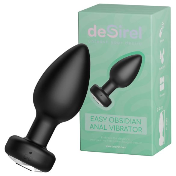 Desirel Easy Obsidian - bežični analni vibrator s radiom (crna)