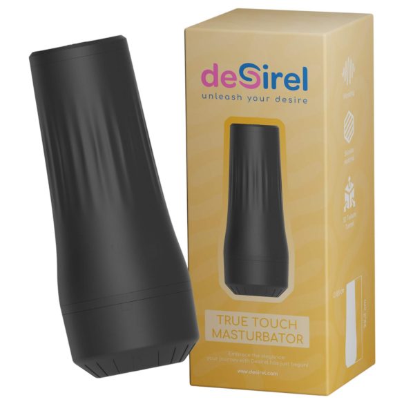 Desirel True Touch - realistična vibrirajuća vagina (prirodna-crna)