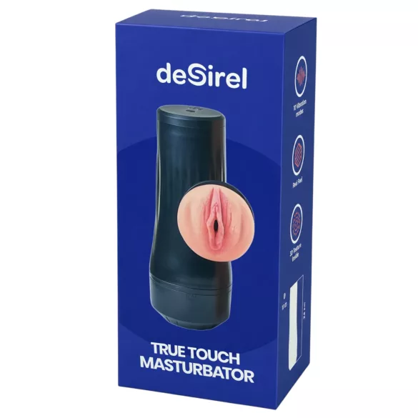 Desirel True Touch - realistična vibrirajuća umjetna vagina - prirodno/crna