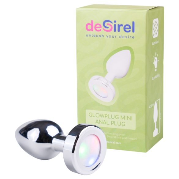 Desirel GlowPlug - svjetleći analni čep - mali (srebrni)