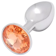 Sunfo - metalni analni čep s zlatnim kamenom - srebrni