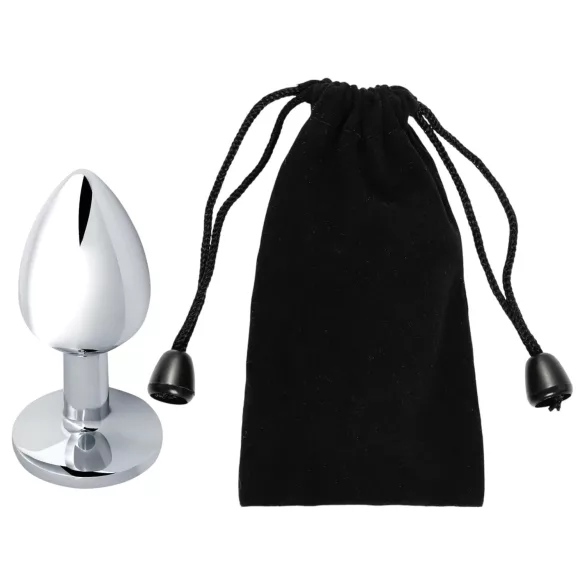 Sunfo - metalni analni čep sa svijetloplavim kamenom - srebrni