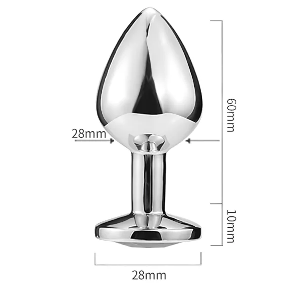 Sunfo - analni čep od metala sa srcastim plavim kamenom - srebrni
