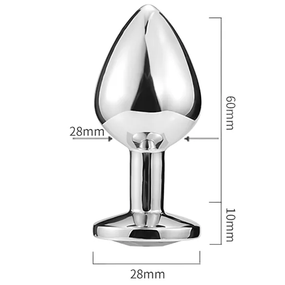 Sunfo - metalni analni čep sa srcastim svijetloplavim kamenom - srebrni
