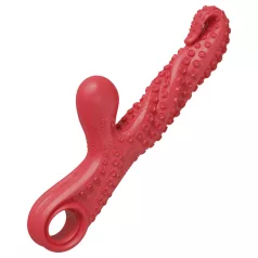   Monster Fuck - Vibrator s ručkom za klitoris i pipcima - crveni