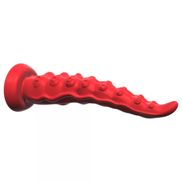 Monster Fuck - vibrirajući dildo s pipcima i daljinskim upravljačem - crveni