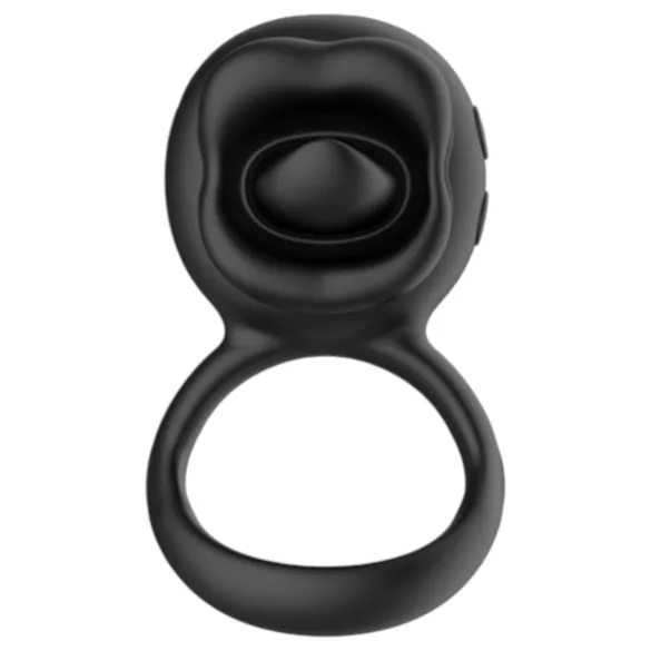 Biu-Biu - prsten za penis i stimulator klitorisa s vibratorom - crna