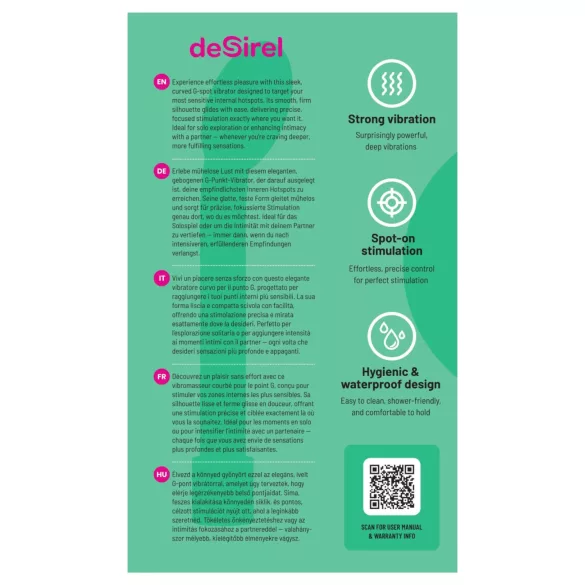 Desirel - zakrivljeni vibrator za G-točku (ružičasti)