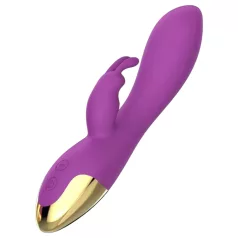 Mroow - zečji vibrator s ručkom za klitoris (ljubičasti)