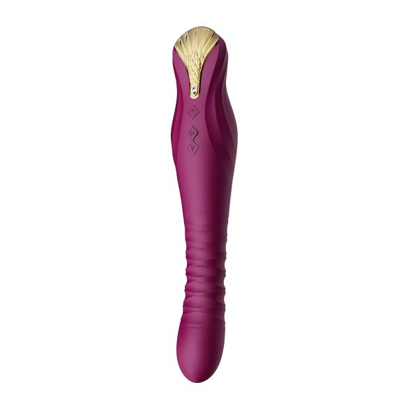 ZALO King - vodootporni silikonski vibrator s potiskom (ljubičasta)