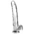 King Cock Clear 11 - prozirni dildo s testisima