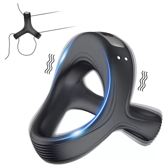 AlvUp - vibrirajući prsten za penis i testise - crni