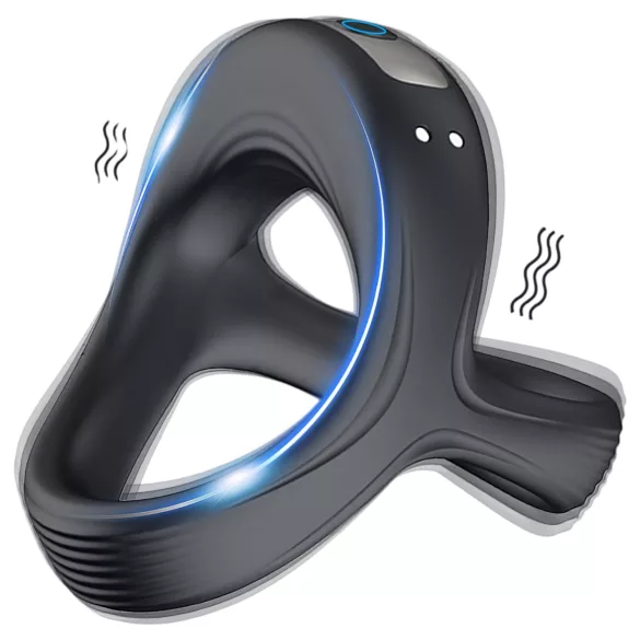 AlvUp - vibrirajući prsten za penis i testise - crni