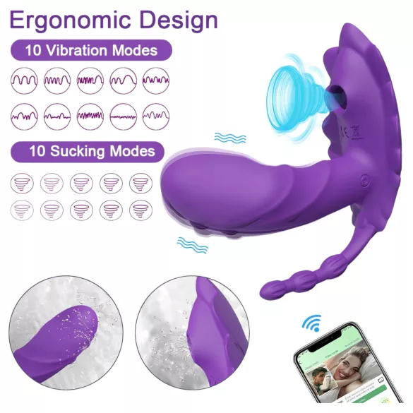 AlvUp - Aplikacijom upravljani prenosivi vibrator (ljubičasti)