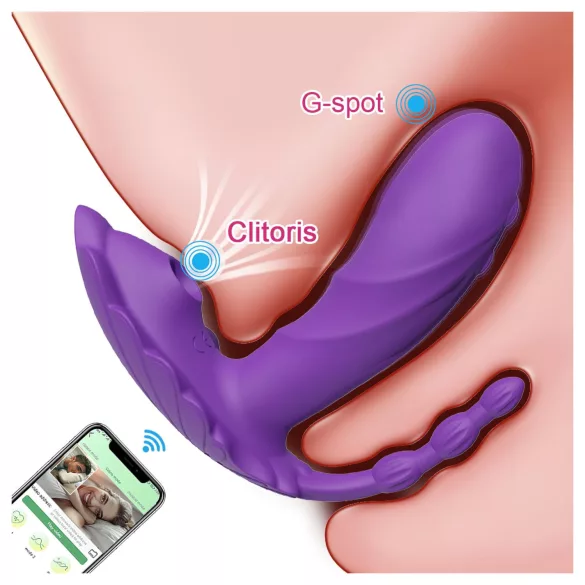 AlvUp - Aplikacijom upravljani prenosivi vibrator (ljubičasti)