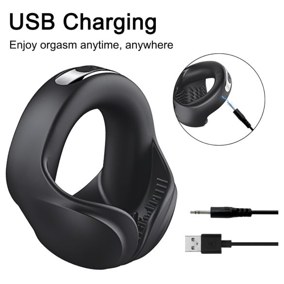 AlvUp - vibrirajući prsten za penis - crni